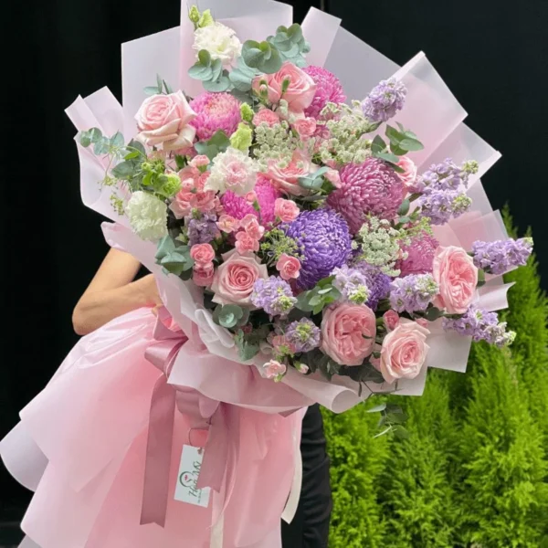 Bó Hoa Hồng Pastel Tone Nhẹ Nhàng-Hoa Sinh Nhat Dep Nhat The Gioi