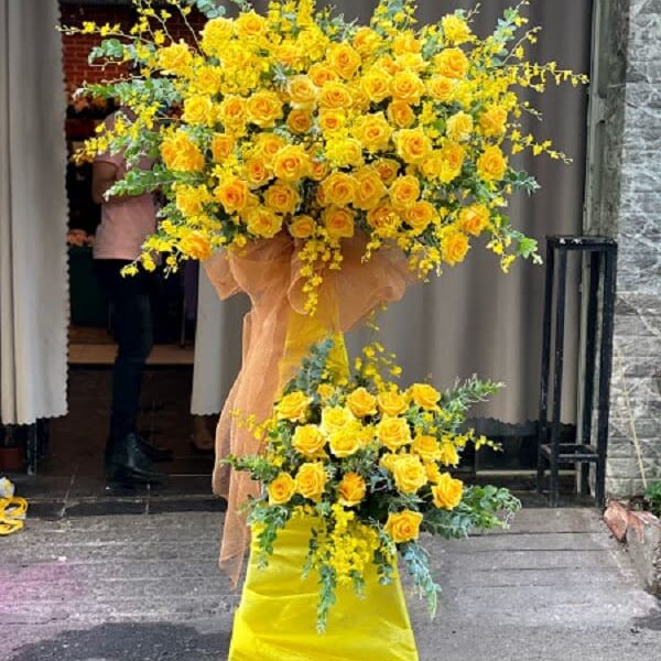 Bông Khai Trương Hoa Hồng Vàng Chủ Đạo