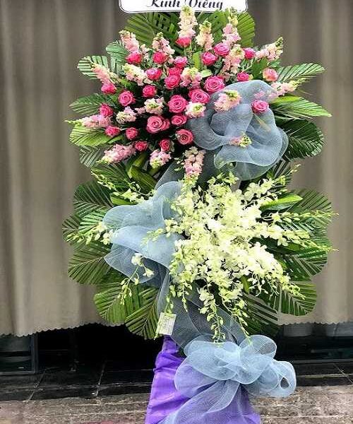 Hoa Viếng Tang Giá Rẻ, Hoa Chia Buồn Kệ 2 Tầng