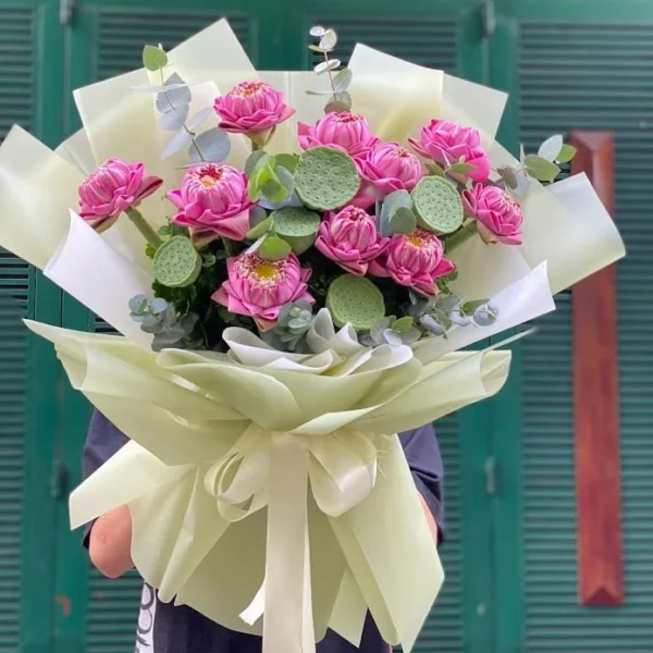 Hoa Sen Bó Đẹp Màu Hồng Cánh Sen Ngọt Và Thơm