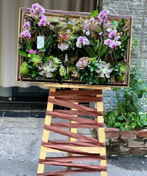 Kệ Hoa Khai Trương Đẹp Lan Hồ Điệp và Sen Đá