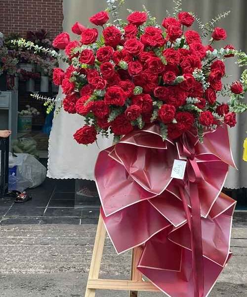 Kệ Hoa Chúc Mừng Khai Trương Hồng Phát Hoa Hồng Đỏ Ohara