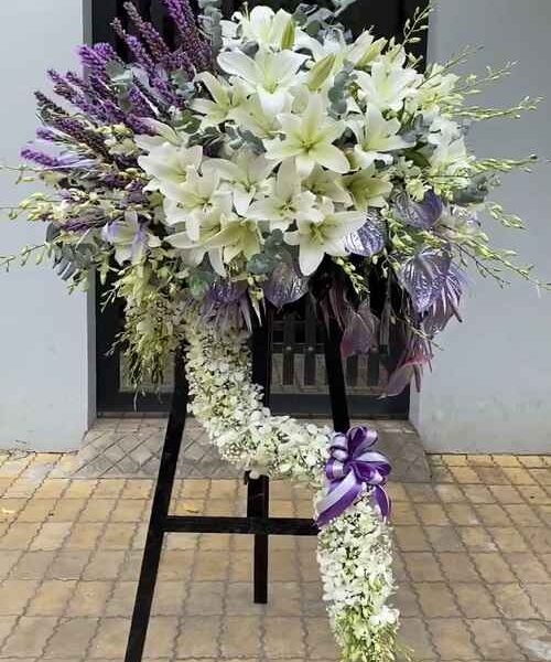 Hoa Đám Tang Đẹp Độc Đáo Hoa Lyly, Hoa Lan Chủ Đạo