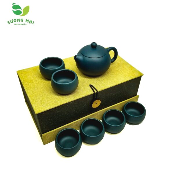 Bộ Ấm Chén Tây Thi Lam Sa, Nguyên Khoáng, Thủ Công 220ml