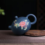 Bộ Ấm Chén Tây Thi Lam Sa Hoa Mẫu Đơn, Nguyên Khoáng, Thủ Công 250ml - Image 2