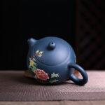 Bộ Ấm Chén Tây Thi Lam Sa Hoa Mẫu Đơn, Nguyên Khoáng, Thủ Công 250ml - Image 5