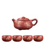 Bộ Ấm Chén Tử Sa Thạch Biều Hoa Đào Đại Hồng Bào - Image 17