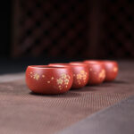 Bộ Ấm Chén Tử Sa Thạch Biều Hoa Đào Đại Hồng Bào - Image 16