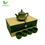 Bộ Ấm Chén Lục Sa Kim Liên Quân Trúc, Nguyên Khoáng, Thủ Công 230ml - Image 2