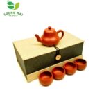 Bộ Ấm Chén Tư Đình, Chu Sa Nguyên Khoáng, Thủ Công 190ml - Image 2