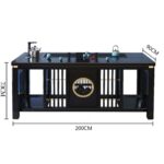 Bộ Bàn Ghế Uống Trà VIP Phòng Khách Gỗ Sồi, Kích Thước Bàn 2m, 5 Ghế - Image 2