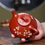 Bộ Ấm Chén Thạch Biều Hoa Mai Đại Hồng Bào, Nguyên Khoáng, Thủ Công 170ml - Image 3