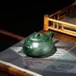 Ấm Thạch Biều Cảnh Trấn Như Ý Nguyên Khoáng Lục Sa Dân Quốc, Thủ Công 350ml - Image 6