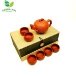 Bộ Ấm Chén Chu Sa Nho Sóc, Nguyên Khoáng, Thủ Công 320ml (Tùng Thử Bồ Đào)