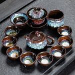 Bộ ấm chén pha trà men hỏa biến – Ấm bầu dục - Image 3