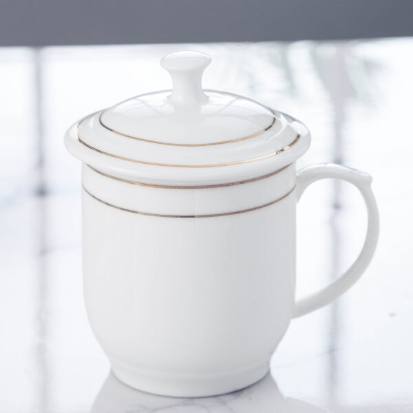 Cốc Sứ Uống Nước, Pha Trà Giữ Nhiệt Có Nắp, Sang Trọng