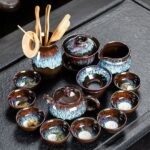 Bộ ấm chén pha trà men hỏa biến – Ấm bầu dục - Image 4