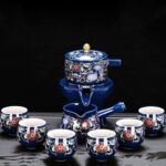 Bộ Ấm Chén Pha Trà Cối Xay SM014 Hoa Sen Đỏ - Image 3