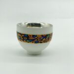 Chén bạc uống trà trắng viền ngũ sắc - Image 4