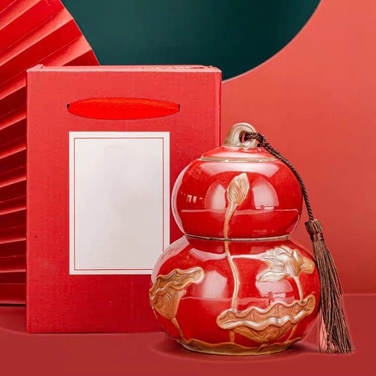 Do.jpg Lọ Gốm Đựng Trà Họa Tiết Hoa Sen, Sang Trọng, Đẳng Cấp 970ml - Image 1