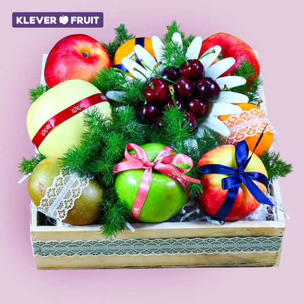 Hộp quà Báo Chí Việt Nam 21/06 15 - Hộp Quà Trái Cây Khay Gỗ- Klever Fruit