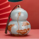 Lọ Gốm Đựng Trà Họa Tiết Hoa Sen, Sang Trọng, Đẳng Cấp 970ml - Image 7