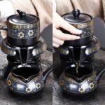 Bộ Ấm Chén Pha Trà Cối Xay SM001 Xanh Đen Trắng - Image 9