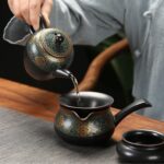 Bộ ấm chén pha trà 10 món xanh vàng đen - Image 8