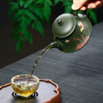 Bộ Ấm Chén Lục Sa Kim Liên Quân Trúc, Nguyên Khoáng, Thủ Công 230ml - Image 3