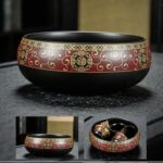 Bộ Ấm Chén Pha Trà Cối Xay SM002 Đỏ Đen Vàng - Image 2