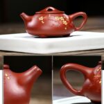 Bộ Ấm Chén Tử Sa Thạch Biều Hoa Đào Đại Hồng Bào - Image 9