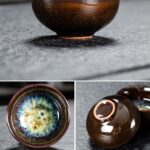 Bộ ấm chén pha trà men hỏa biến – Ấm tròn dẹt - Image 7