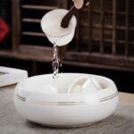 Bộ ấm chén sứ pha trà Bạch Định Hoàng Kim - Image 8