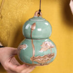 Lọ Gốm Đựng Trà Họa Tiết Hoa Sen, Sang Trọng, Đẳng Cấp 970ml - Image 6