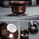 Bộ ấm chén pha trà men hỏa biến – Ấm bầu dục - Image 6