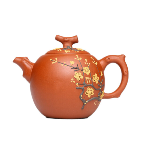 Bộ Ấm Chén Tử Sa Tây Thi Hoa Mận, Nguyên Khoáng Đại Hồng Bào, Thủ Công 280ml