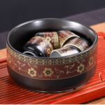 Bộ Ấm Chén Pha Trà Cối Xay SM012 Hoa Cẩm Đỏ - Image 6