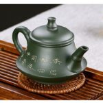 Bộ Ấm Chén Lục Sa Kim Liên Quân Trúc, Nguyên Khoáng, Thủ Công 230ml - Image 5