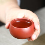 Bộ Ấm Chén Tử Sa Tây Thi Hoa Mận, Nguyên Khoáng Đại Hồng Bào, Thủ Công 280ml - Image 8