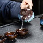 Bộ ấm chén pha trà men hỏa biến – Ấm tròn dẹt - Image 8