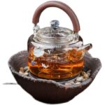 Bộ Ấm Thuỷ Tinh Cao Cấp SƯƠNG MAI Sen Cá 1000ml