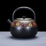 Bộ Ấm Đun Nước Gốm Sứ Cao Cấp Và Bếp Hồng Ngoại Hoa Cẩm Đẹp, Sang Trọng, Đẳng Cấp - Image 4