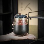 Bộ Ấm Chén Pha Trà Cối Xay SM002 Đỏ Đen Vàng - Image 9