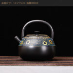 Bộ Ấm Đun Nước Gốm Sứ Cao Cấp Và Bếp Hồng Ngoại Hoa Cẩm Đẹp, Sang Trọng, Đẳng Cấp - Image 5