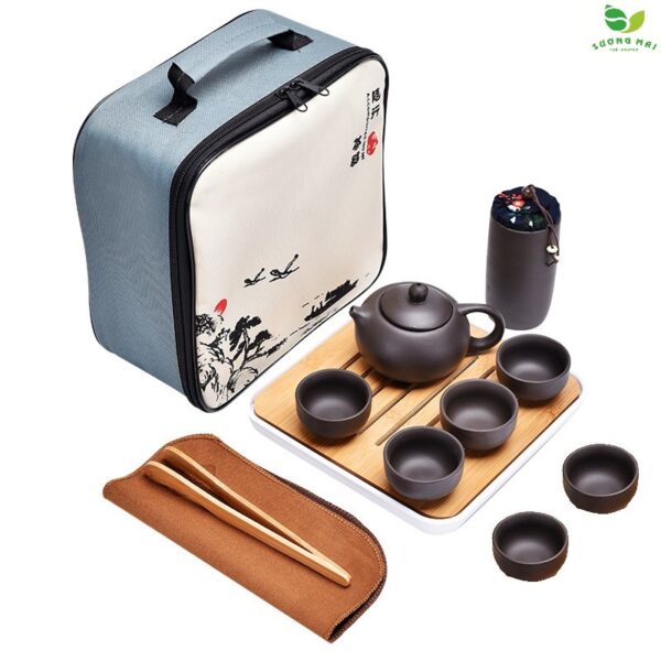 Bộ Ấm Chén Du Lịch Tử Sa 12 Món