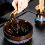 Bộ ấm chén pha trà men hỏa biến – Ấm tròn dẹt - Image 9