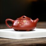 Bộ Ấm Chén Tử Sa Thạch Biều Hoa Đào Đại Hồng Bào - Image 12