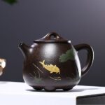 Ấm tử sa Sen Cá hắc kim sa - Image 12