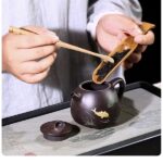 Ấm tử sa Sen Cá hắc kim sa - Image 8