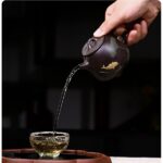 Ấm tử sa Sen Cá hắc kim sa - Image 9